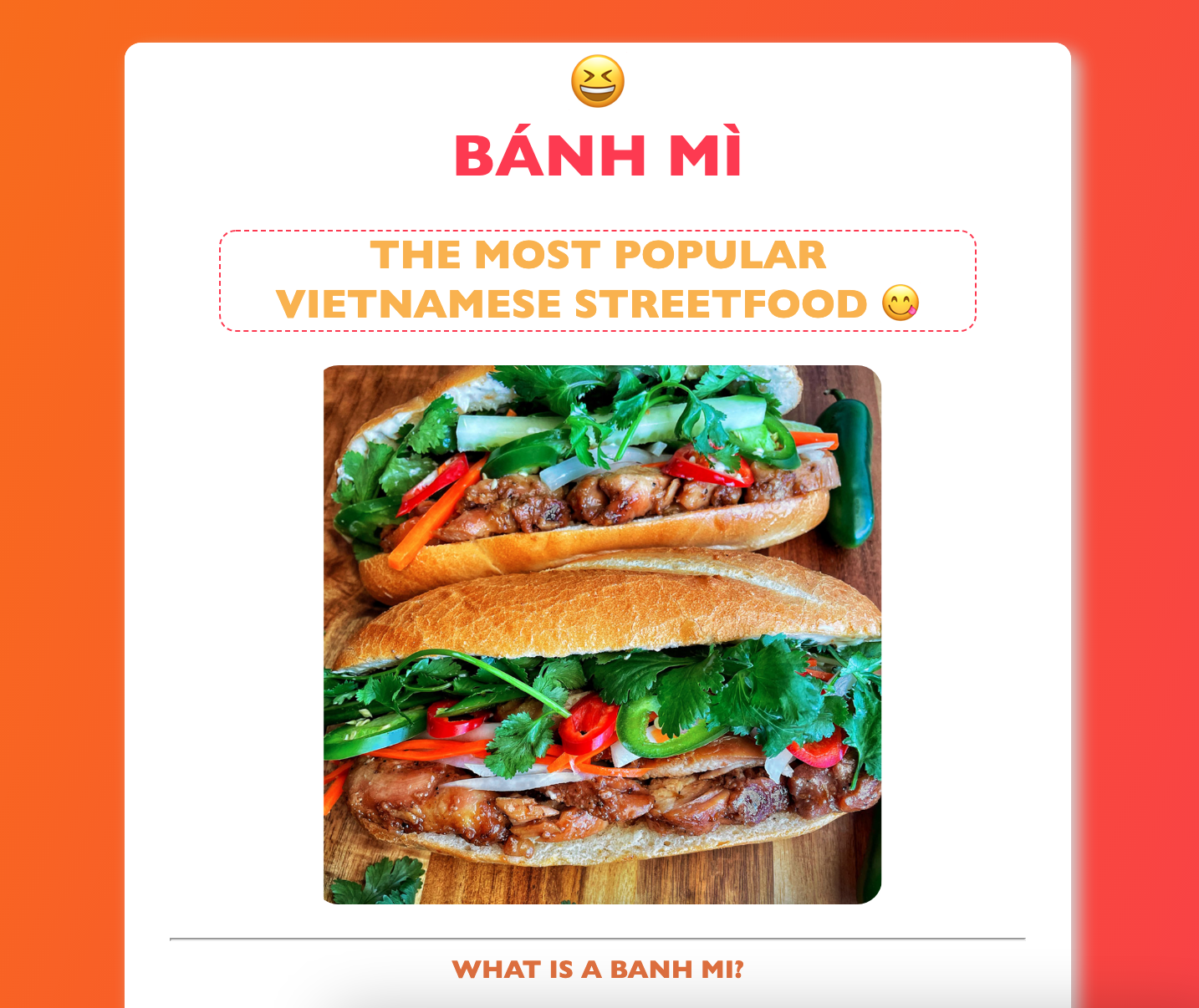 Banh Mi website project