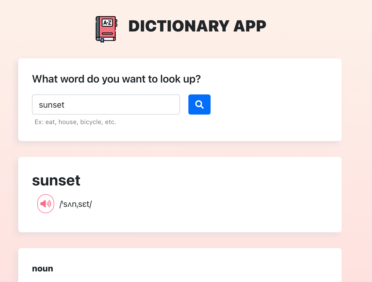 Dictionary app project